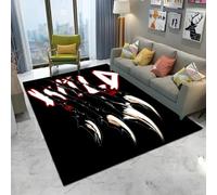PEIHUODAN 3D Visual Paw Print Style Cool Game Carpet, Teenagers' and Kids Gaming Room Area Rugs, Modern Wolf Paw Print Anti-Slip Floor Mat Suitable for Living Room Bedroom (Colour 2,80x160cm)