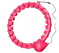 PEIHUODAN 68 Inch 32 Knots Plus Size Infinity Hoop for Adult Weight Loss, 2 In 1 Smart Hula Fitness Hoop with Counter & Detachable Knots, Suitable for Women and Kids (Red)