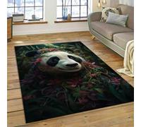 PEIHUODAN Area Rug, 3D Cartoon Jungle Panda Bamboo Soft Carpet, Teenagers' and Kids Living Room Game Non-slip Floor Mat, Game Decorative Rug Suitable for Gaming Rooms, Bedrooms (Colour 3,80x120cm)