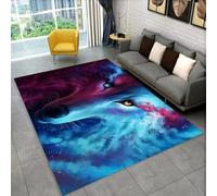 PEIHUODAN Area Rug, 3D Visual Animal Cool Tiger Wolf Soft Game Rug, Teenagers' Kids Playroom Water Fire Wolf Decor Living Room Floor Mat Suitable for Boys' Bedrooms, Gaming Rooms (Colour 4,80x160cm)