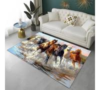 PEIHUODAN Bedroom Area Carpet Rug Animal Theme Horse 3D Print Soft Flannel Carpets Non-slip Washable Floor Mat Gamer Kids Boy Gaming Room Home Decor (Colour 6,80x160cm)