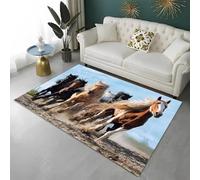 PEIHUODAN Bedroom Area Carpet Rug Animal Theme Horse 3D Print Soft Flannel Carpets Non-slip Washable Floor Mat Gamer Kids Boy Gaming Room Home Decor (Colour 2,120x160cm)