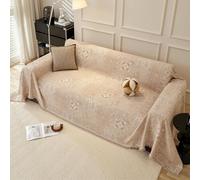 PEIHUODAN Bohemian Sofa Throws Large 1/2/3/4 Seater, Summer Blanket Throws for Settees, Cotton Non Slip Small Sofa Protective Cover, King Size Blankets for Beds (Beige,230x420cm)