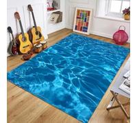 PEIHUODAN Butterfly Waves Carpet Soft Area Rug for Living Room Bedroom Water Effect Floor Mat Summer Sea Print Home Decor for Sofa Coffee Table Hallway Indoor Spaces Decorative (Colour 5,160x200cm)