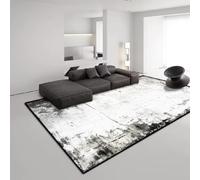 PEIHUODAN Contemporary Minimalist Black Carpets For Living Room Light Luxury Abstract Area Rug Modern Bedroom Decor Soft Washable Floor Mat Indoor Grey Flannel Lounge Carpet (Colour 6,100x200cm)