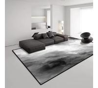 PEIHUODAN Contemporary Minimalist Black Carpets For Living Room Light Luxury Abstract Area Rug Modern Bedroom Decor Soft Washable Floor Mat Indoor Grey Flannel Lounge Carpet (Colour 4,100x120cm)