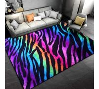 PEIHUODAN Cool Visual Decorative Rugs, 3D Neon Cool Leopard Game Atmosphere Floor Mat, Soft Carpet for Teenagers and Children's Bedroom, Suitable for Living Room, Gaming Room (Colour 3,100x150cm)
