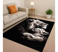 PEIHUODAN Cool Wings White Tiger Style Game Rugs, Teenagers Kids Atmosphere Decorative Carpet for E-sports Room, Modern Animal Tiger Soft Non-Slip Rug for Living Room Bedroom (Colour 1,80x160cm)