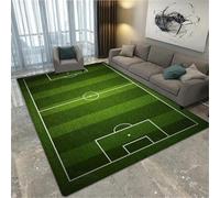 PEIHUODAN Football Pitch Carpet for Boys Bedroom Teenager Kids Men 3d Football Sports Print Theme Rugs Bedroom Living Room Decorations Floor Mat Washable Non-Slip Gaming Rugs (Green,120x180cm)