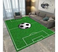 PEIHUODAN Football Pitch Carpet for Boys Bedroom Teenager Kids Men 3d Football Sports Print Theme Rugs Bedroom Living Room Decorations Floor Mat Washable Non-Slip Gaming Rugs (Football 2,120x180cm)