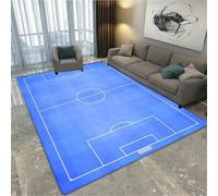 PEIHUODAN Football Pitch Carpet for Boys Bedroom Teenager Kids Men 3d Football Sports Print Theme Rugs Bedroom Living Room Decorations Floor Mat Washable Non-Slip Gaming Rugs (Blue,160x200cm)