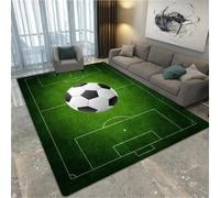 PEIHUODAN Football Pitch Carpet for Boys Bedroom Teenager Kids Men 3d Football Sports Print Theme Rugs Bedroom Living Room Decorations Floor Mat Washable Non-Slip Gaming Rugs (Football 1,160x200cm)