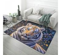 PEIHUODAN Game Carpet for Boys Teenagers Bedroom Fantasy Starry Sky Tiger Lion Wolf 3D Animal Print Area Rug Soft Non-slip Large Living Room Floor Mat Playroom Decoration, 80x160 cm, Color 3