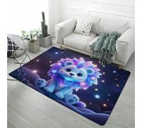 PEIHUODAN Game Carpet for Boys Teenagers Bedroom Fantasy Starry Sky Tiger Lion Wolf 3D Animal Print Area Rug Soft Non-slip Large Living Room Floor Mat Playroom Decoration, 100x200 cm, Color 6