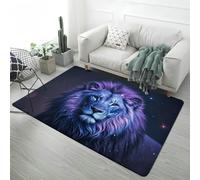PEIHUODAN Game Carpet for Boys Teenagers Bedroom Fantasy Starry Sky Tiger Lion Wolf 3D Animal Print Area Rug Soft Non-slip Large Living Room Floor Mat Playroom Decoration, 50x80 cm, Color 2