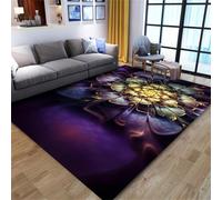 PEIHUODAN Game Floral Decorative Rug, Cool Visual Cyber Flower Area Rug, Soft Atmospheric Floor Mat Essential for Teenagers Suitable for Living Room Kids Bedroom Gaming Room (Colour 5,120x160cm)