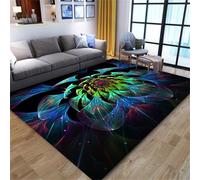 PEIHUODAN Game Floral Decorative Rug, Cool Visual Cyber Flower Area Rug, Soft Atmospheric Floor Mat Essential for Teenagers Suitable for Living Room Kids Bedroom Gaming Room (Colour 1,160x200cm)