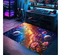 PEIHUODAN Gaming Atmosphere Decor Rug, Mysterious Universe Galaxy Starry Sky Cool Visual Carpet, Teenager Boy Bedroom Bedside Soft Non-slip Floor Mat for Living Room Kids Room (Colour 3,120x180cm)