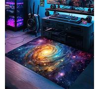 PEIHUODAN Gaming Atmosphere Decor Rug, Mysterious Universe Galaxy Starry Sky Cool Visual Carpet, Teenager Boy Bedroom Bedside Soft Non-slip Floor Mat for Living Room Kids Room (Colour 2,160x200cm)