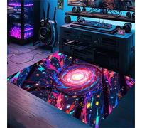 PEIHUODAN Gaming Atmosphere Decor Rug, Mysterious Universe Galaxy Starry Sky Cool Visual Carpet, Teenager Boy Bedroom Bedside Soft Non-slip Floor Mat for Living Room Kids Room (Colour 1,160x200cm)