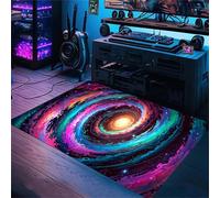 PEIHUODAN Gaming Atmosphere Decor Rug, Mysterious Universe Galaxy Starry Sky Cool Visual Carpet, Teenager Boy Bedroom Bedside Soft Non-slip Floor Mat for Living Room Kids Room (Colour 4,120x160cm)