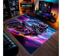 PEIHUODAN Gaming Rug for Boys, 3D Cool City Neon Anime Racing Car Kids Rug, Boys Gamer, Soft Flannel Fabric, for Home Decoration, Bedroom, Children's Room, Dorm (Car 6,100x150cm)