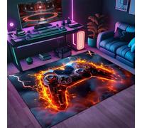PEIHUODAN Gaming Rugs, 3D Neon Visual Decorative Carpet, Graffiti Game Floor Mat for Teenager Boys' Bedrooms Suitable for Children's Rooms, Playrooms, Living Room (Colour 6,100x150cm)