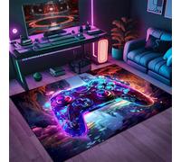 PEIHUODAN Gaming Rugs, 3D Neon Visual Decorative Carpet, Graffiti Game Floor Mat for Teenager Boys' Bedrooms Suitable for Children's Rooms, Playrooms, Living Room (Colour 1,120x180cm)