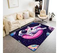PEIHUODAN Girls Bedroom Carpet, Anime Cartoon Unicorn Rainbow Horse Cute Bow Kids Rug, Girl Gamer, Soft Flannel Fabric, for Home Decoration, Bedroom, Children's Room, Dorm (Colour 3,50x80cm)