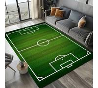 PEIHUODAN Green Football Pitch Carpet for Boys Bedroom Teenager Kids Men Football Sports Theme Rugs Bedroom Living Room Decorations Floor Mat Washable Non-Slip Gaming Rugs (Green 6,100x120cm)