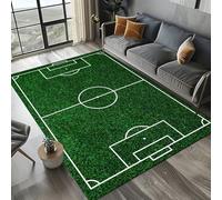 PEIHUODAN Green Football Pitch Carpet for Boys Bedroom Teenager Kids Men Football Sports Theme Rugs Bedroom Living Room Decorations Floor Mat Washable Non-Slip Gaming Rugs (Green 1,80x160cm)