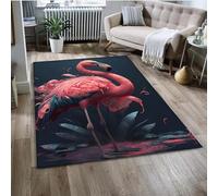 PEIHUODAN Jungle Flamingo Animal Rug, Teenagers and Children's Bedroom Game Rug, Forest Flame Bird Animal Visual Decorative Floor Mat Suitable for Living Room, Gaming Room (Colour 4,120x160cm)