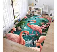 PEIHUODAN Living Room Area Flame Bird Rug, 3D Cool Jungle Flamingo Game Floor Mat, Teenager Children's Bedroom Bedside Gaming Decorative Carpet Suitable for Boys'/girls' Rooms (Colour 2,100x150cm)