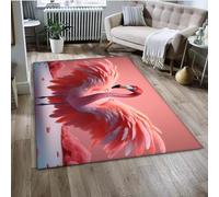 PEIHUODAN Modern Flamingo Soft Rug, Cool 3D Flaming Bird Decor Floor Mat, Jungle Starry Sky Visual Carpet, Atmospheric Decorative Rugs for Teenagers' Kids Bedrooms Living Rooms (Colour 4,100x150cm)