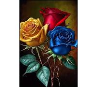 PEIHUODAN Romantic Rose Filled Carpet Simple Floral Floor Mat Decoration Red Painting Abstract Diamond Painting Living Room Home Non-Slip Tree of Life of Wisdom Rugs (Rose 1,80x120cm)