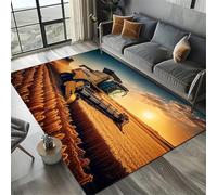 PEIHUODAN Rustic Carpet, Vintage Truck Shovel Tractor Car Visual Style Rugs, Living Room Bedroom Non-Slip Floor Mat, Teenagers Kid's Gaming Room Decorative Carpet (Colour 1,160x200cm)