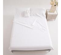 PEIHUODAN Sleeping Bag Liner Sheet Single Double Sleeping Bag Sheet Lightweight Washed Cotton with Pillow Slot Reusable Antifouling Hotel Hostel Bedding Aldult Hiking Travel Motels (White,160x210cm)