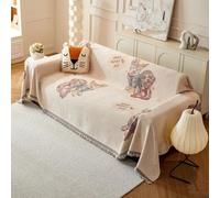 PEIHUODAN Sofa Throws Large 1/2/3/4 Seater, Bohemian Mandala Flowers Bed Summer Blanket Throws for Settees, Cotton Non Slip Small Sofa Covers, King Size Blankets for Beds Double (Colour 3,180x130cm)