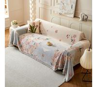 PEIHUODAN Sofa Throws Large 1/2/3/4 Seater, Bohemian Mandala Flowers Bed Summer Blanket Throws for Settees, Cotton Non Slip Small Sofa Covers, King Size Blankets for Beds Double (Colour 5,180x130cm)