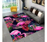 PEIHUODAN Soft Non-slip Living Room Area Rug, 3D Printed Flame Bird Gaming Carpet, Teenager Boy Bedroom Flamingo Decorative Floor Mat Suitable for Playrooms, Kids Rooms (Colour 3,100x120cm)
