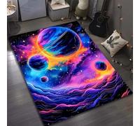 PEIHUODAN Solar System Area Rug, Galaxy Space Planets Bedroom Rug for Boys, Non-Slip Soft Gaming Room Rug (Colour 4,80x160cm)