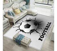 PEIHUODAN Sporty 3D Large Living Room Rug Sports Football Kids Rug Green Soccer Field Doodle Hole in Wall Football Modern Boy Teen Bedroom Rug Kitchen, Hallway Carpet Doormat (Colour4,100 x 120 cm)