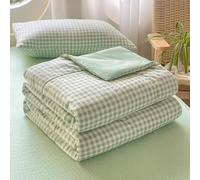 PEIHUODAN Summer Coverless Duvet, Single/Double/Super King Size, Washable, Soft, Lightweight, Coverless Duvet Simple Stripe Print Cool Summer Quilted Blanket Living Room Bedroom (Colour 6,150x200cm)