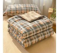 PEIHUODAN Summer Coverless Duvet, Single/Double/Super King Size, Washable, Soft, Lightweight, Coverless Duvet Simple Stripe Print Cool Summer Quilted Blanket Living Room Bedroom (Colour 3,150x200cm)