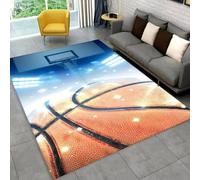 PEIHUODAN Teenager Boys Bedroom Game Decorative Carpet, Cool Basketball Court Basketball Style Game Rug, Living Room Kid Area Non-Slip Rugs for Kitchen Playroom E-sport Room (Colour 3,120x180cm)