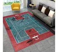 PEIHUODAN Teenager Boys Bedroom Game Decorative Carpet, Cool Basketball Court Basketball Style Game Rug, Living Room Kid Area Non-Slip Rugs for Kitchen Playroom E-sport Room (Colour 1,120x160cm)