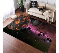 PEIHUODAN Teenagers and Kids Bedroom Decorative Carpet, 3D Visual Star Planet Style Soft Non-Slip Floor Mat, Boys Gaming Room Ambience Area Rug Suitable for Living Room Bedroom (Colour 1,100x150cm)