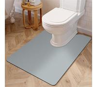 PEIHUODAN Toilet Mat U Shape, Modern Solid Color Diatomite Bath Mat U Shaped Absorbent Quick Dry Non Slip Toilet Floor Mat WC Washable for Bathroom (Gray,60x90cm)