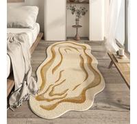 PEIHUODAN Ultra Soft Microfiber Plush Rug, Cozy Non-Slip Floor Mat for Bedroom Bedside - Irregular Wave Pattern Accent Carpet for Living Room, Nursery, Home Decor, 100x150 cm, Color 1