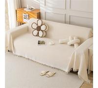 PEIHUODAN Waffle Sofa Throws Large 1 2 3 4 Seater Sofa Blankets, Modern Simple Solid Colour Living Room Armchair Blanket Extra Large Non-slip Bedroom Bed Cotton Throw (Beige,90x180cm)